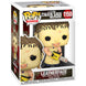 Vue rapprochée de la figurine Funko POP Leatherface avec détails du masque et de la tronçonneuse