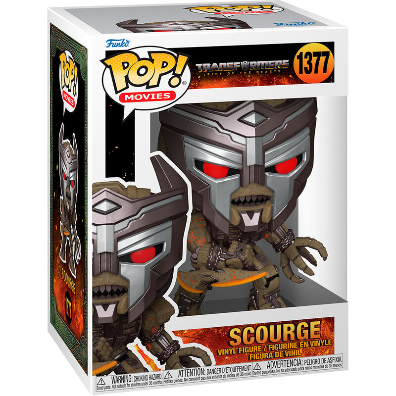 Figurine Funko POP Transformers Scourge en vinyle de 9 cm présentée dans sa boîte cadeau originale