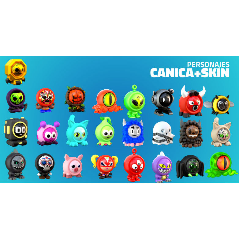 Présentation complète du contenu du sac Freak Marbles avec billes et skins assortis