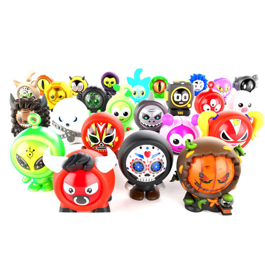 Billes Freak Marbles en gros plan mettant en valeur leurs couleurs vives et détails