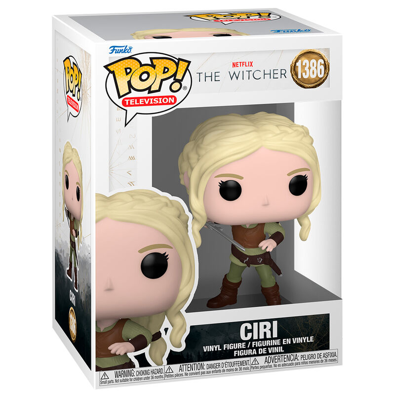 Figurine Funko POP de Ciri de The Witcher saison 2, tenant une épée, en vinyle de 9 cm dans sa boîte cadeau