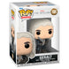 Figurine Funko POP de Geralt de The Witcher en vinyle, tenant son épée, vue de face dans sa boîte cadeau de la saison 2.
