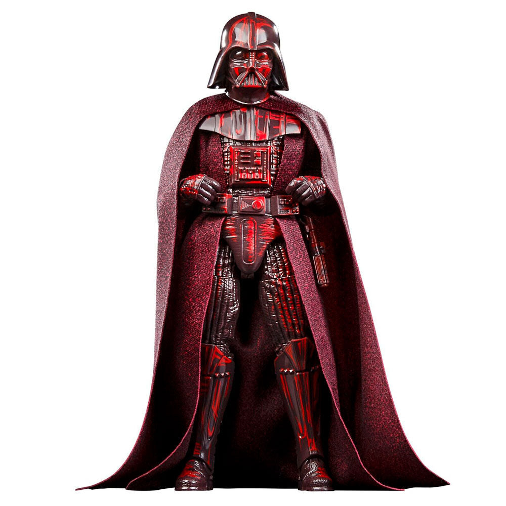 Figurine Dark Vador posée avec sabre laser rouge allumé dans la main droite