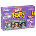 Blister contenant 4 figurines Bitty POP Disney Princess Belle de la marque FUNKO, présentées dans des boîtiers acryliques rigides