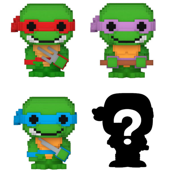 Zoom sur une figurine Bitty POP Teenage Mutant Ninja Turtles avec socle en acrylique détachable