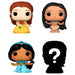 Zoom sur une figurine Bitty POP Disney Princess Belle avec socle acrylique détachable, figurine rare incluse dans le blister