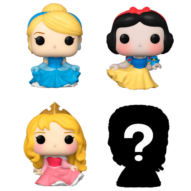 Zoom sur une figurine Bitty POP Cendrillon FUNKO dans son étui transparent avec socle en acrylique