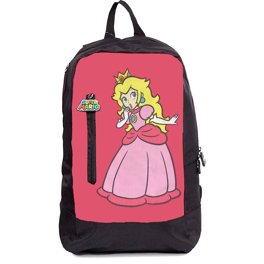 Sac à dos Super Mario Bros Peach 40 cm vue de face avec illustration colorée de la princesse Peach