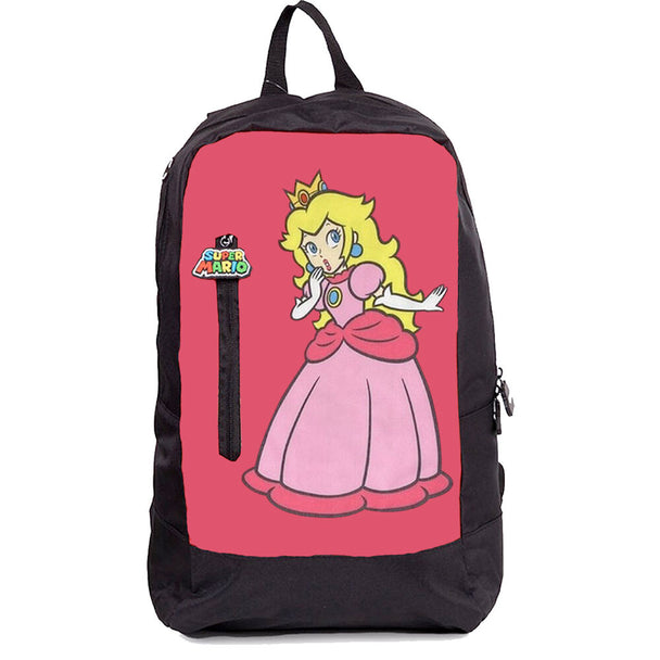Sac à dos Super Mario Bros Peach 40 cm vue de face avec illustration colorée de la princesse Peach