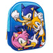 Détail du sac à dos Sonic The Hedgehog 3D montrant la texture polyester et les dimensions compactes