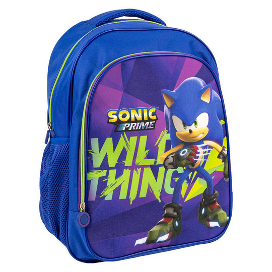 Sac à dos Sonic Prime CERDÁ vue de face avec design coloré et dimensions 31x14x41 cm