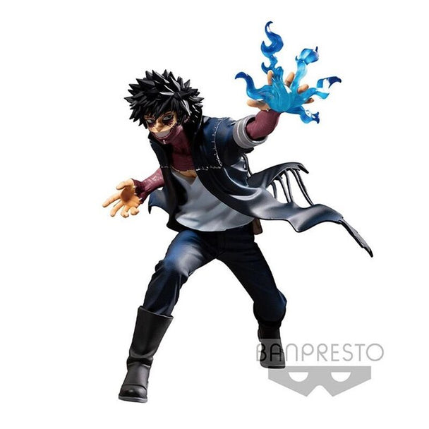 Vue latérale de la figurine Dabi 13 cm BANPRESTO, mettant en valeur la posture dynamique et les textures du personnage