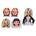 Détail de la tête articulée de la figurine Tiffany & Chucky de 10cm, montrant les expressions réalistes