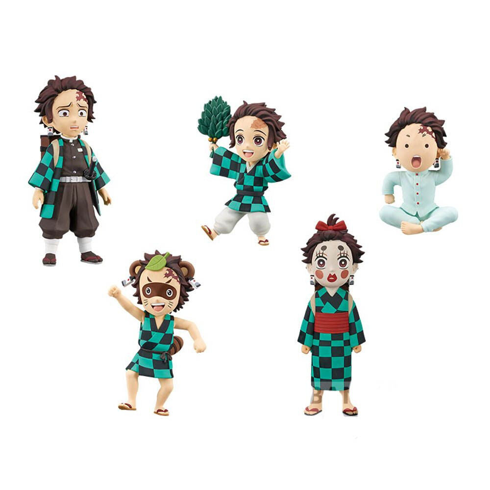 Présentation complète de la figurine Tanjiro Kamado Demon Slayer sur fond blanc