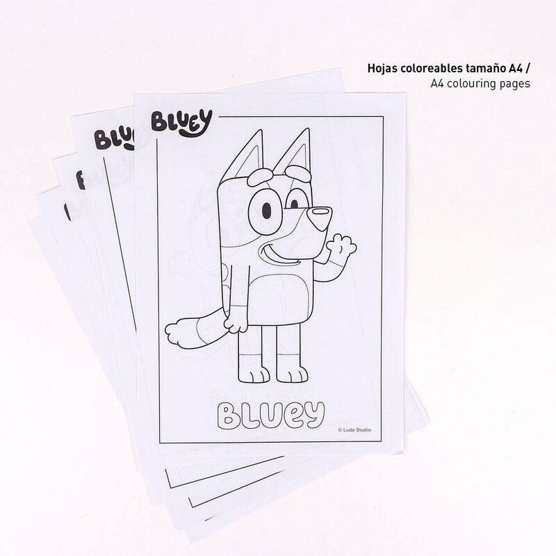 Image détaillée du carnet à dessin Bluey dans le set de papeterie