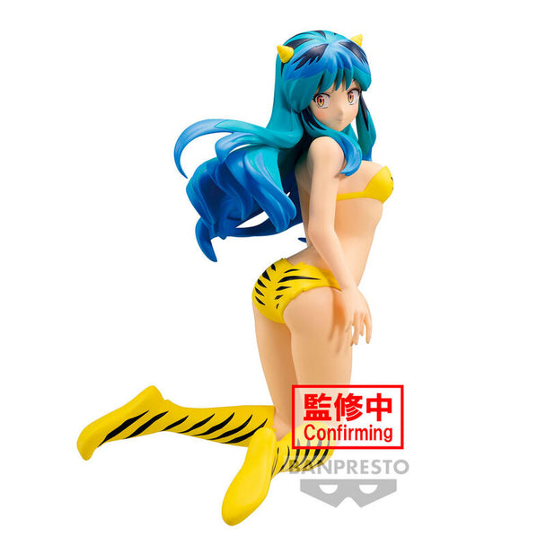 Figurine Lum Urusei Yatsura 14cm vue de face avec détails colorés et pose relaxante