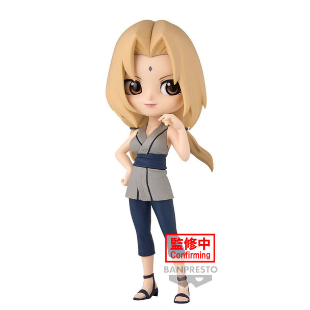 Détail du visage expressif de la figurine Tsunade Q Posket par BANPRESTO