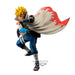 Profil gauche de la figurine Banpresto F Colosseum Namikaze Minato montrant les détails du costume