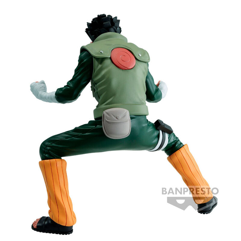 Profil gauche de la figurine Rock Lee II mettant en avant sa tenue verte et ses bandages