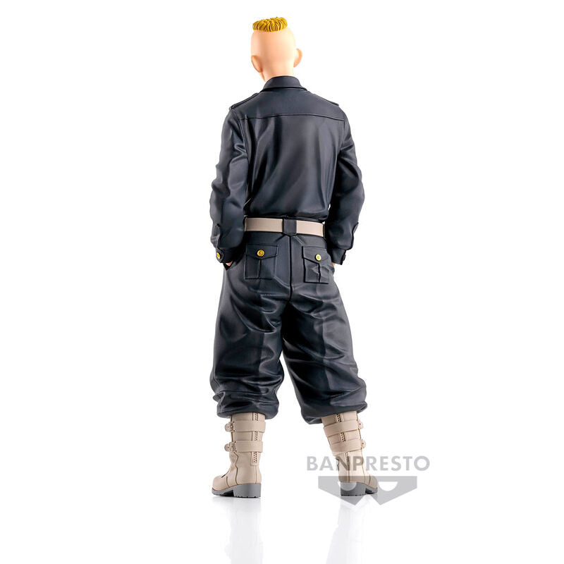 Gros plan sur le visage expressif de la figurine Yasuhiro Muto, édition officielle BANPRESTO