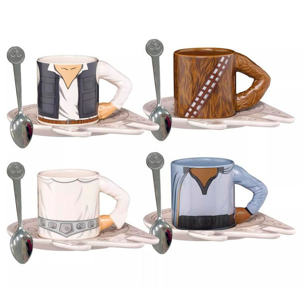 Set complet Star Wars Rebel espresso avec 4 tasses, sous-tasses et cuillères dans un coffret élégant