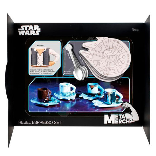 Gros plan sur une tasse espresso Star Wars Rebel avec un design soigné et finition brillante