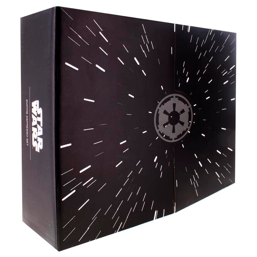 Présentation du packaging élégant et thématique Star Wars Empire pour le set espresso