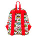 Vue latérale du sac à dos Hello Kitty Loungefly montrant les détails des bretelles réglables