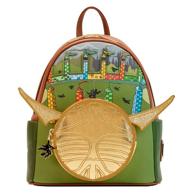 Sac à dos Loungefly Harry Potter porté par un mannequin pour montrer la taille