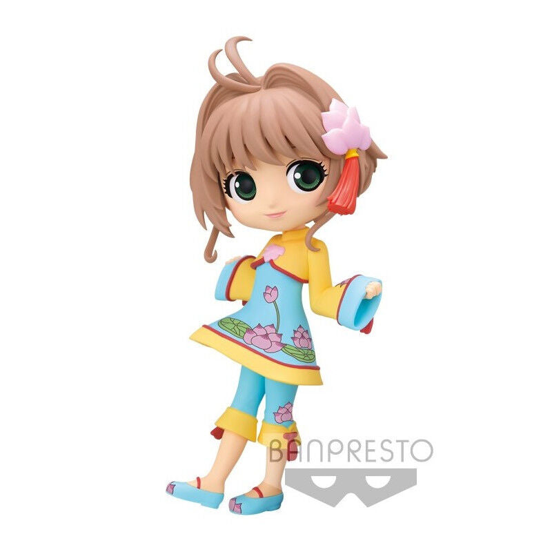Présentation complète de la figurine Sakura Kinomoto Clear Card avec socle et packaging BANPRESTO