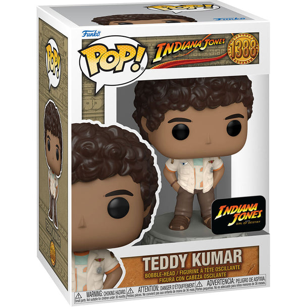 Détail de la figurine Funko POP Indiana Jones Teddy Kumar montrant les couleurs et finitions du vinyle