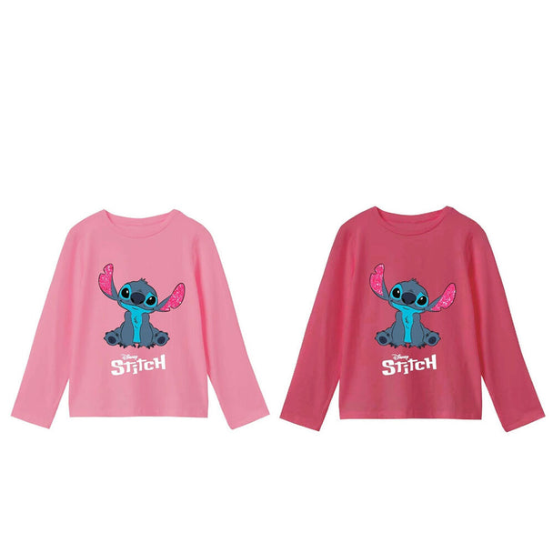 T-shirt enfant Disney Stitch assortis en coton, disponible en plusieurs tailles de 2 à 8 ans.