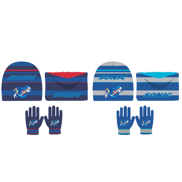 Ensemble hiver enfant SEGA comprenant un snood, un bonnet et des gants en tissu chaud et confortable, idéal pour l'hiver.