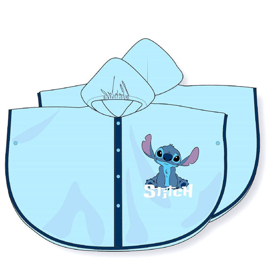 Imperméable enfant Disney Stitch coloré avec capuche, disponible en plusieurs tailles.