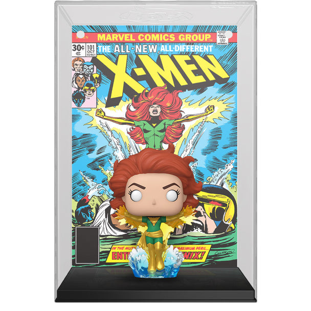 Figurine POP Funko Marvel X-Men Phoenix en vinyle, vue de face avec détails colorés et packaging comic cover