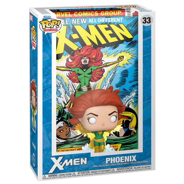 Packaging original de la figurine POP Marvel X-Men Phoenix par Funko, montrant le design comic cover et logo officiel