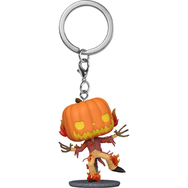 Zoom sur la figurine miniature du porte-clés Pumpkin King Funko Pocket POP avec couleurs vives et finitions précises
