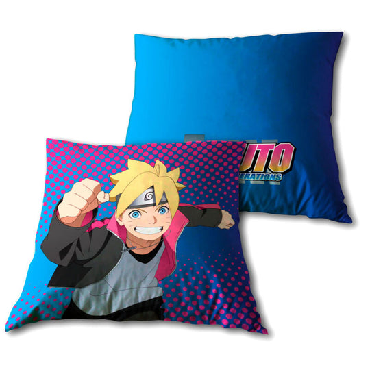 Coussin Boruto PIERROT carré 35x35 cm en microfibre douce avec design moderne