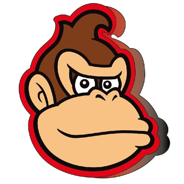 Coussin carré 40x40cm avec motif 3D Super Mario Bros Donkey Kong en microfibre officielle Nintendo, parfait pour décoration geek.