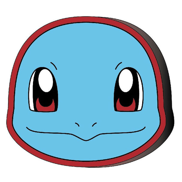 Coussin 3D Pokémon Squirtle bleu en microfibre 40x40 cm avec design officiel Nintendo, parfait pour décoration geek.
