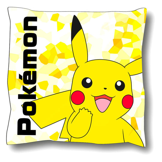 Coussin carré Pikachu Pokémon 40x40 cm en microfibre avec design officiel Nintendo, parfait pour décoration intérieure et confort.