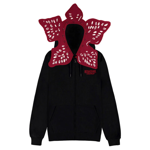 Vue avant du sweat à capuche Stranger Things Demogorgon DIFUZED avec imprimé détaillé du monstre emblématique