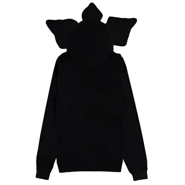 Détail du tissu et de l'impression du sweat à capuche Demogorgon, soulignant la qualité et le design officiel