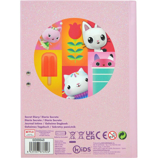 Packaging original du journal secret sonore Gabbys Dollhouse KIDS LICENSING en gros plan