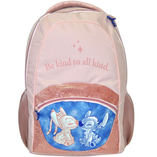 Vue de face du sac à dos Disney Stitch 42cm avec le personnage Stitch coloré
