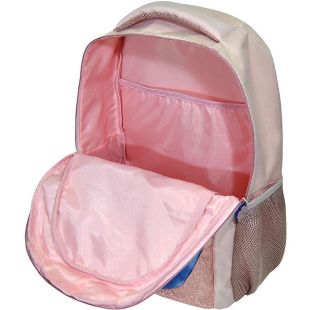 Zoom sur les bretelles ajustables et rembourrées du sac à dos Stitch Disney