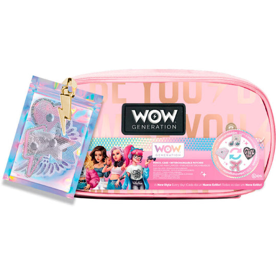 Zoom sur le patch unique de la trousse Wow Generation mettant en valeur son design original et moderne