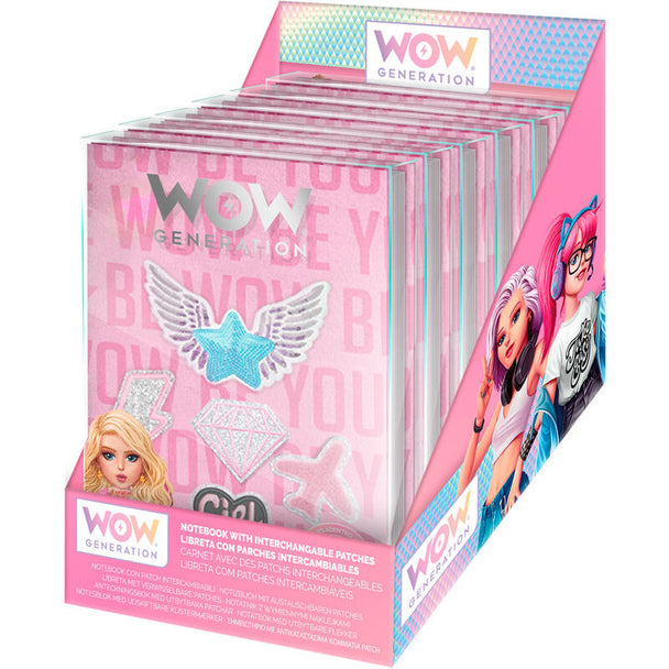 Cahier Wow Generation de KIDS LICENSING avec couverture personnalisée par patchs interchangeables colorés