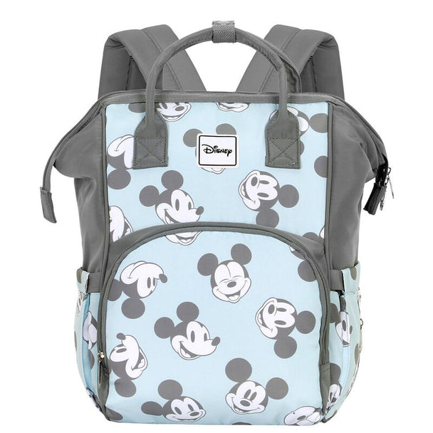 Sac à dos maternité Disney Mickey 40cm vue de face avec logo KARACTERMANIA