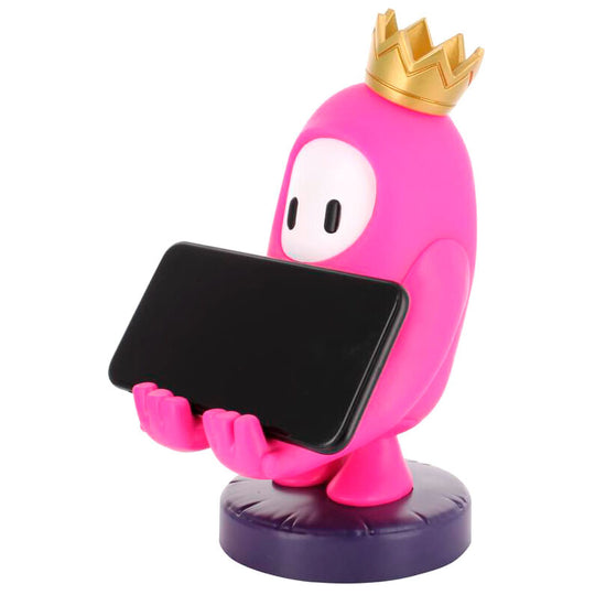 Installation du support Fall Guys sur un bureau de jeu avec câbles organisés